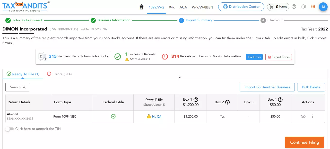 Verify the payment information